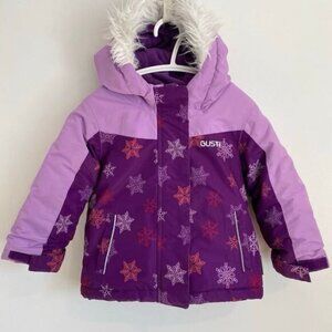 Gusti Baby Toddler 18 Months Purple Snowflake Winter Hooded Snow Jacket 18M Warm